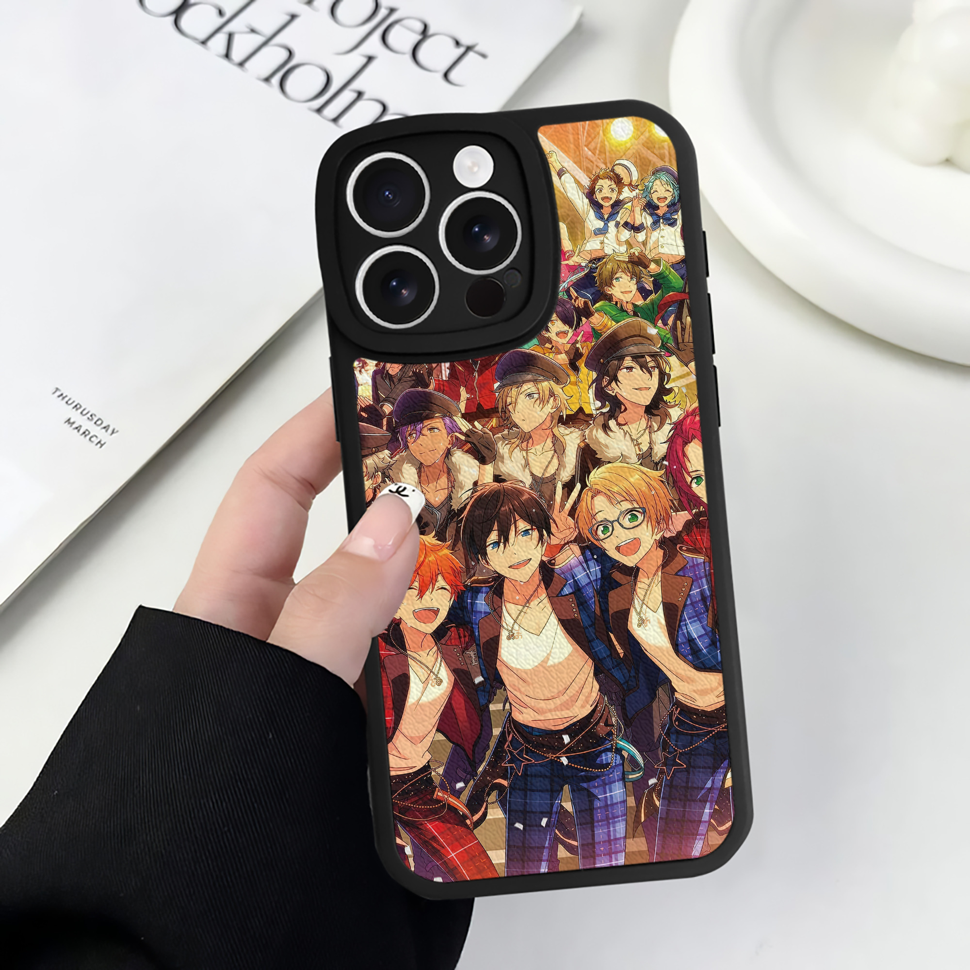 （画像用） あんさんぶるスターズ! Ensemble Stars 【iPhone 16シリーズ対応】シリコンスマホケース（レザー調） 材質：シリコン